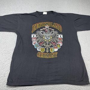 Vintage Cotton Club‎ Deutschland Shirt Mens XL Black Germany Eagle Graphic Tee